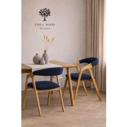 PRODUCENT Krzesło Dębowe KR-201 Kolor Tkaniny Granatowy